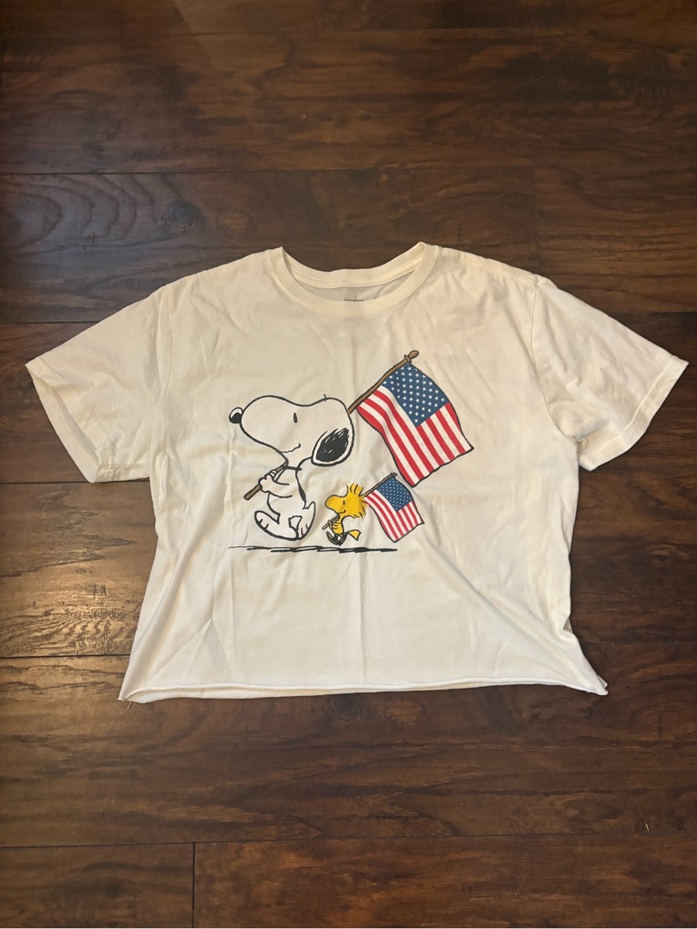 Peanuts Snoopy Patriotic Cropped T-Shirt